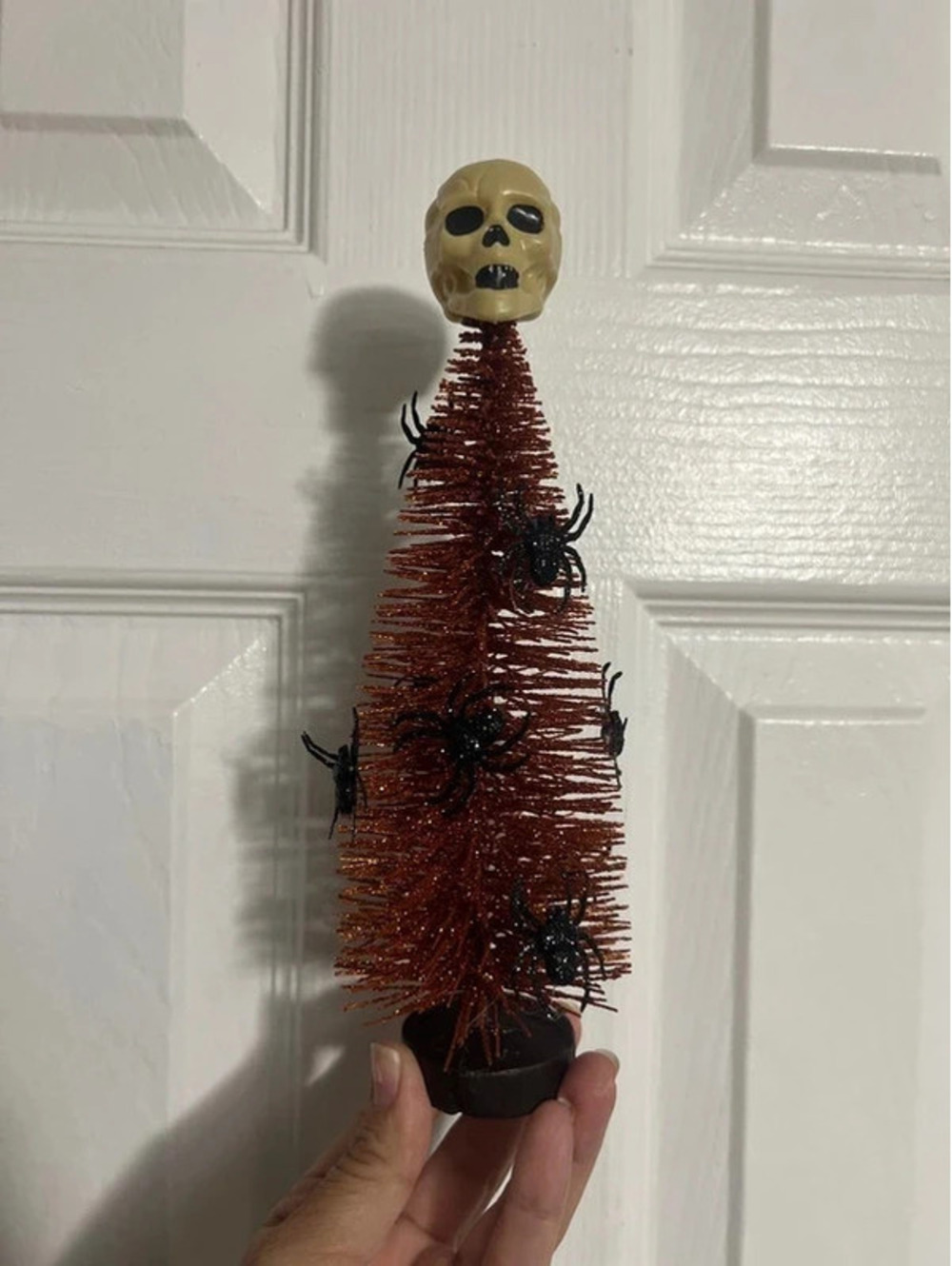 Halloween Bottle Brush Tree with BlowMold Sulk topper